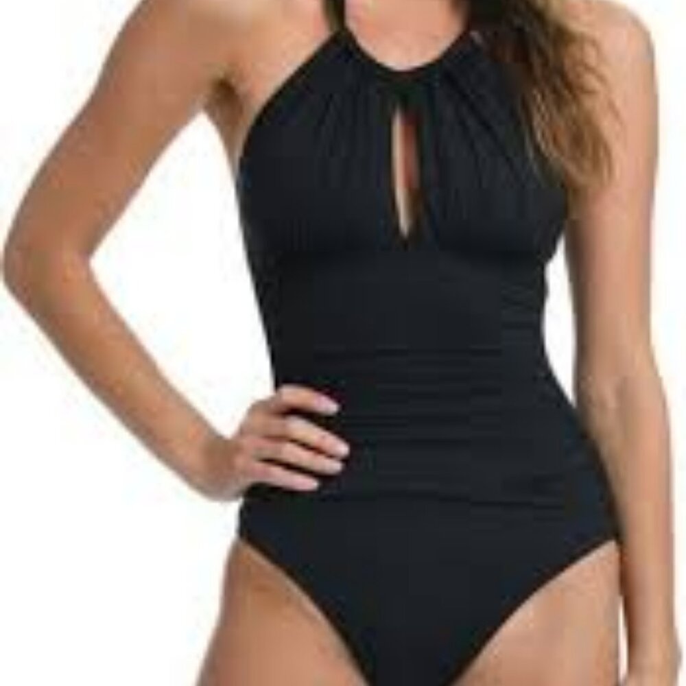 LaBlanca Island Goddess High Neck Keyhole One Piece Swim Suit 6